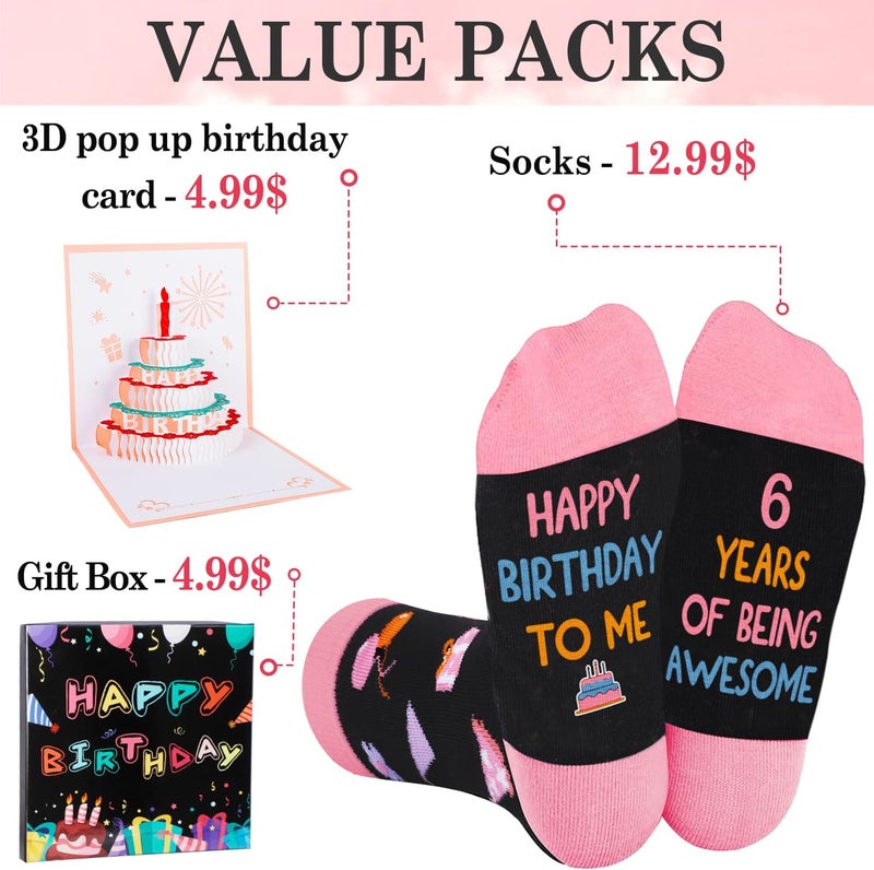 Juesly 5-18 Years Old Birthday Gifts for Girls - Socks for Girls with Pop up Birthday Card, Presents for 5-18 Year Old Grils - Image 5